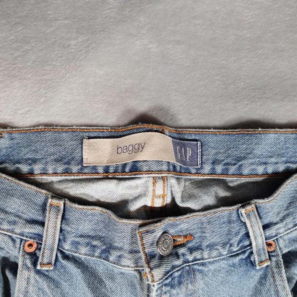 Vintage GAP Baggy Fit Denim Jeans Mens 38x32 (Fits 37x32) Skater Grunge Y2K